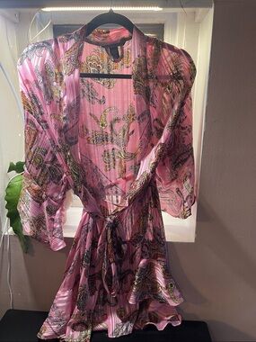 Victoria's Secret Pink Paisley Sheer Blouse vintage
